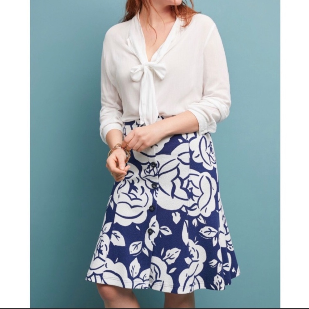ANTHROPOLOGIE Maeve Amiens Flounced Skirt